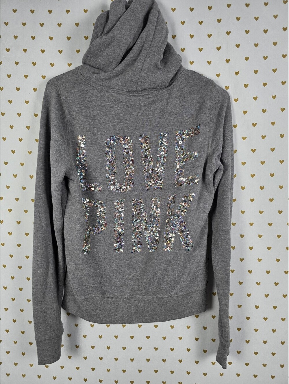 Victorias Secret Pink Bling Full Zip hoodie Jacket XS Sequined